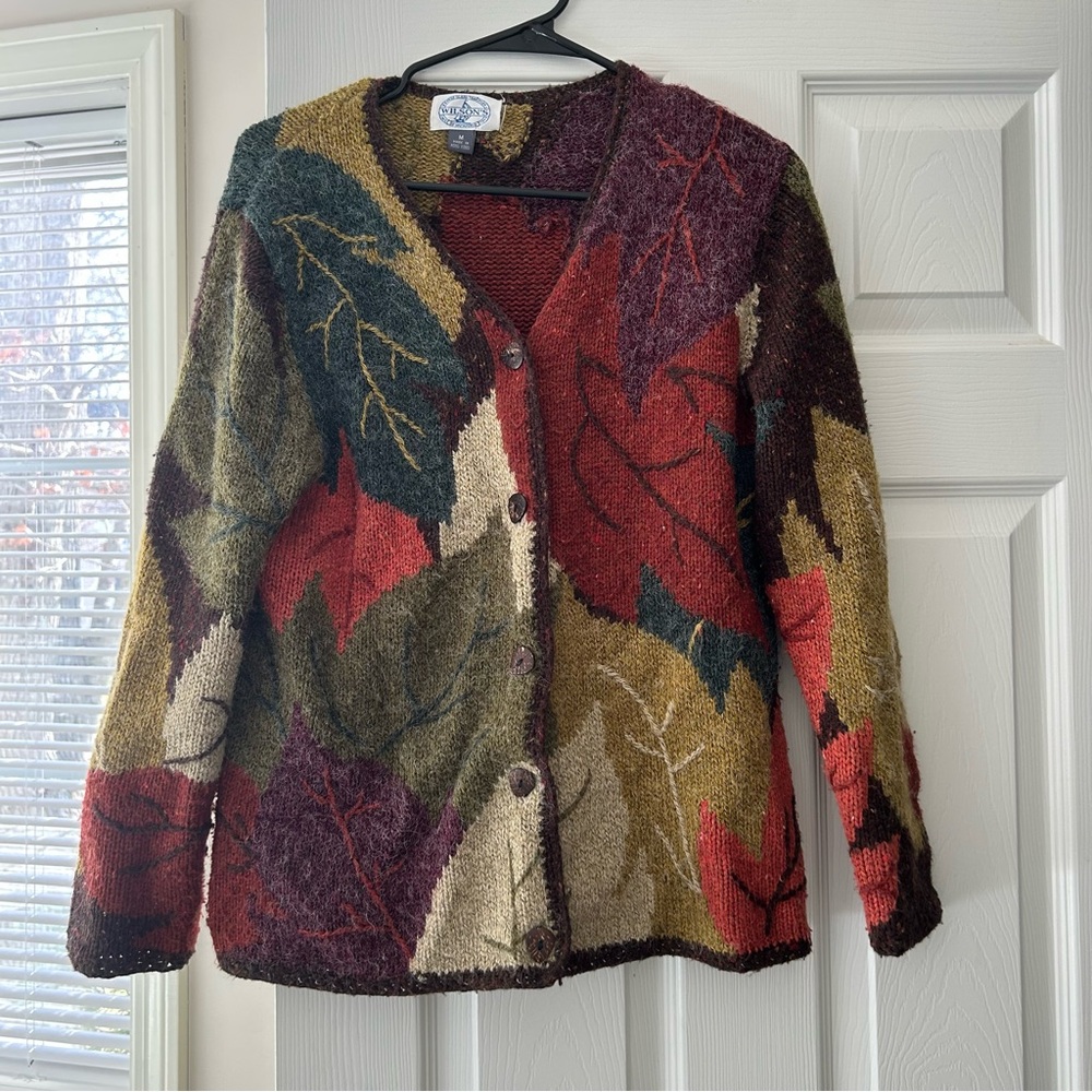 Wilson Autumn Leaf Cardigan - Red, Green, Brown